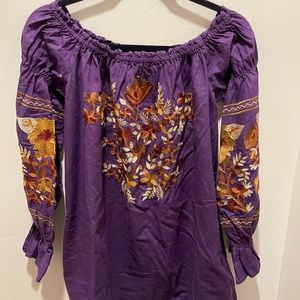 Free People Fleur Du Jour Purple Mini Dress